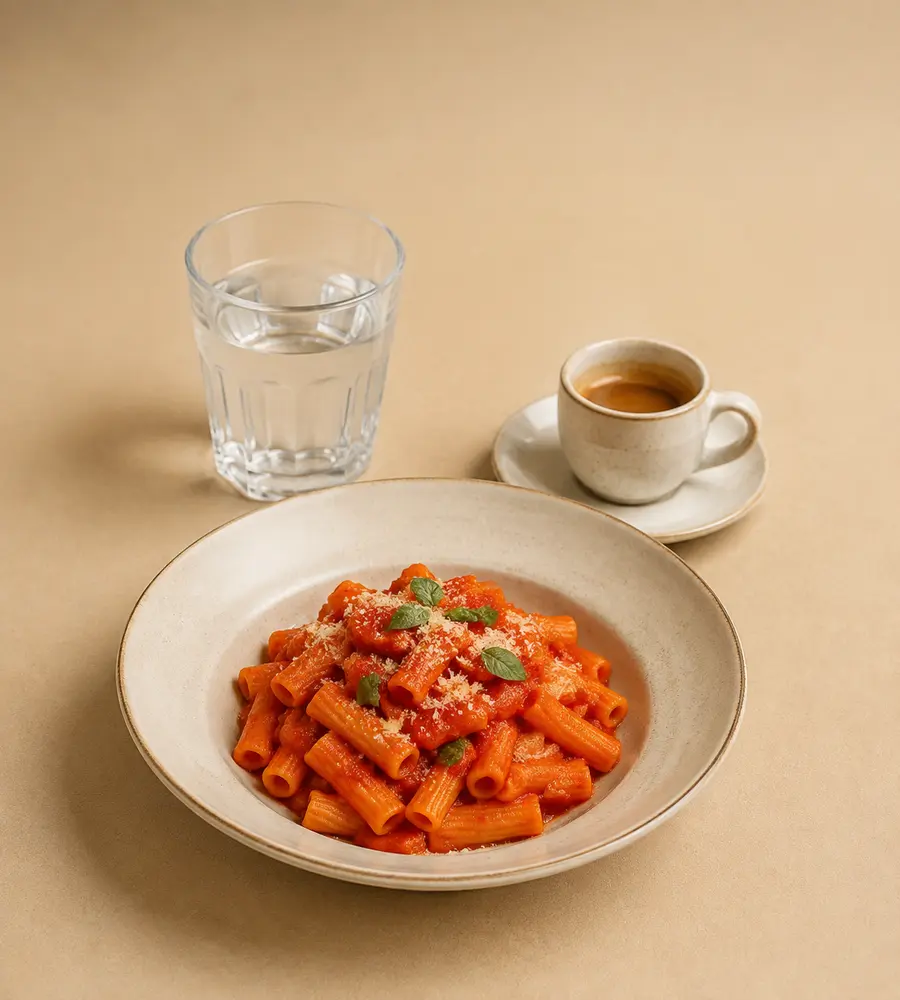 Menu primo acqua caffè